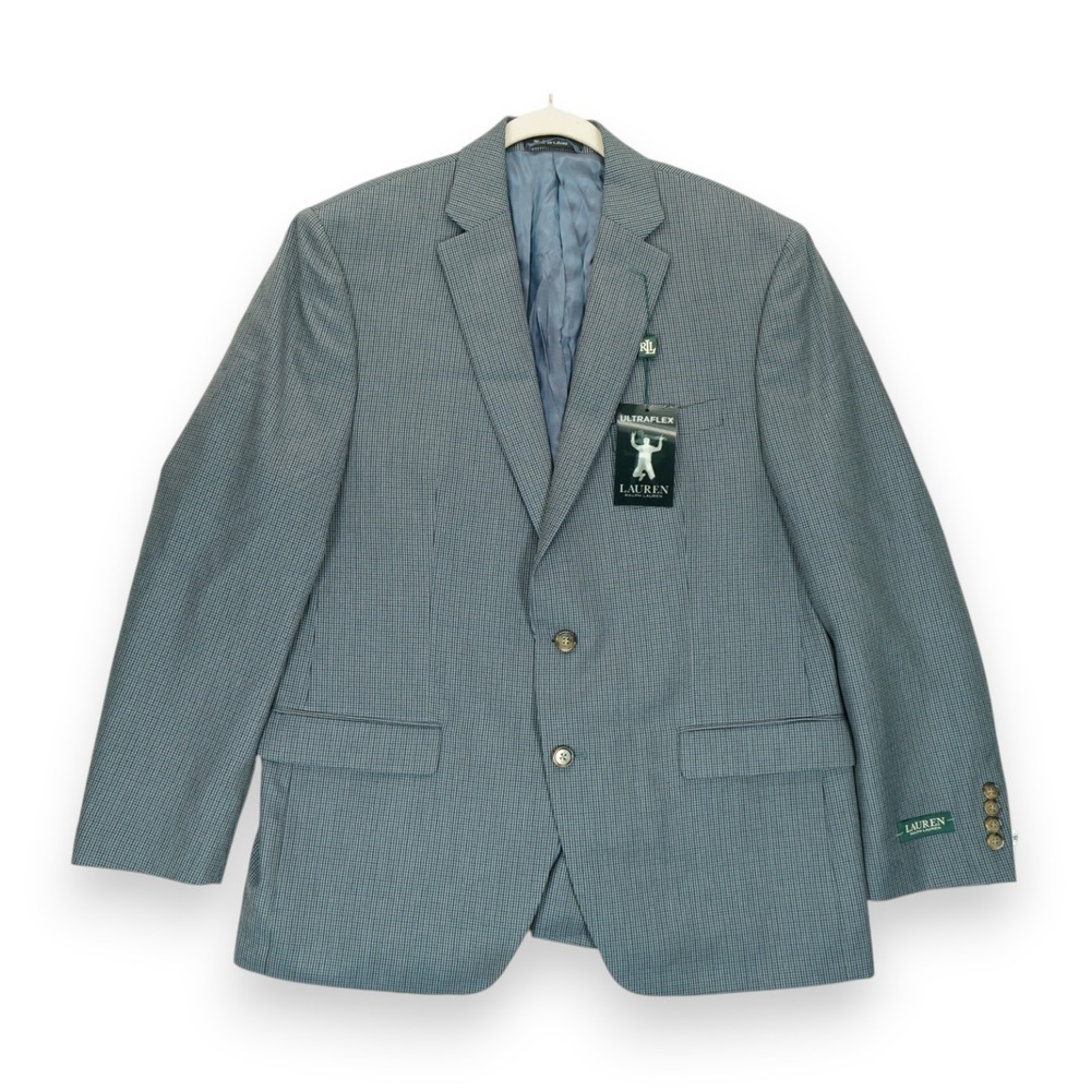 NWT Lauren‎ Ralph Lauren Men's Sport Coat Blazer Two Button Gray 43R MSRP $295